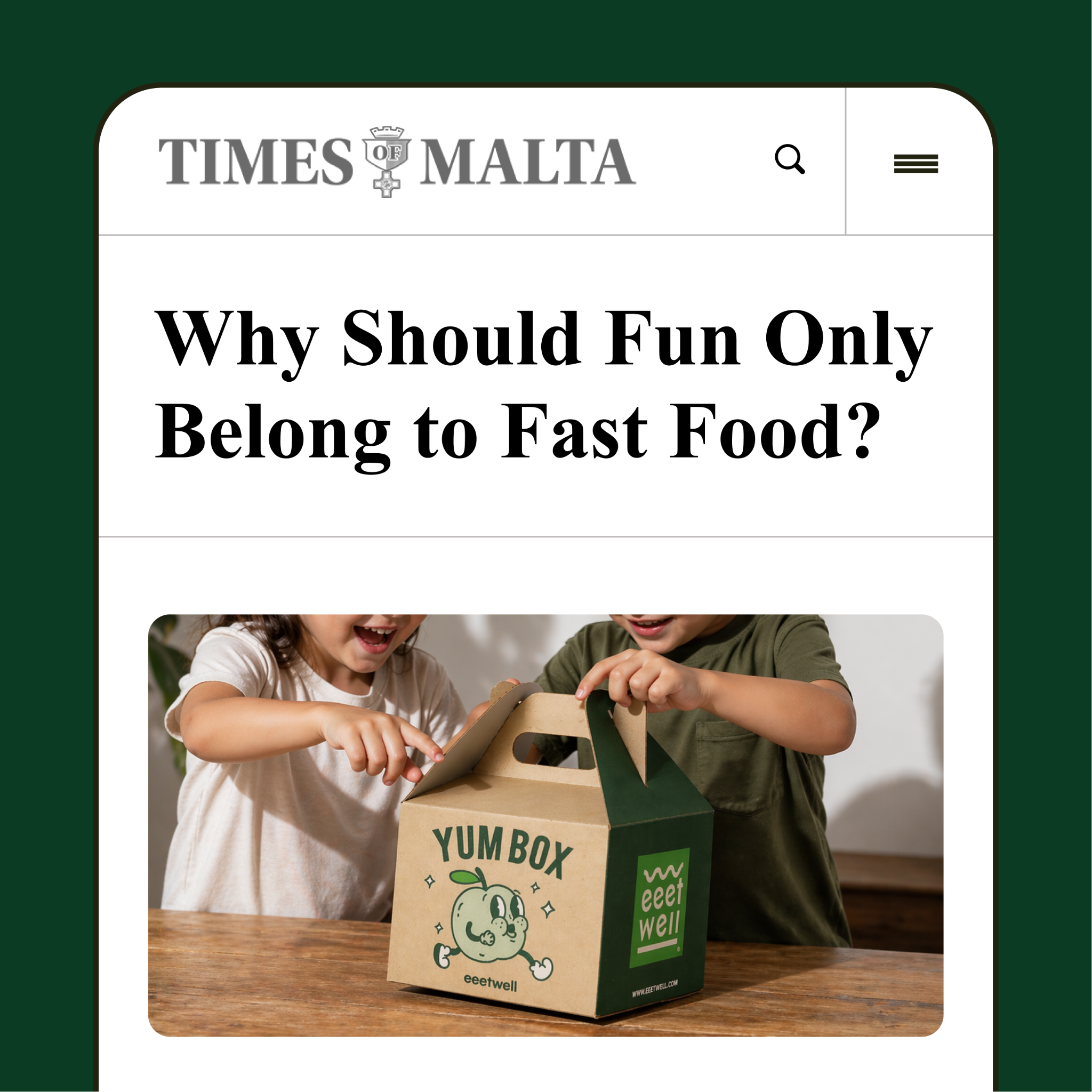 eeetwell Facebook ad: New Kids' Yum Box