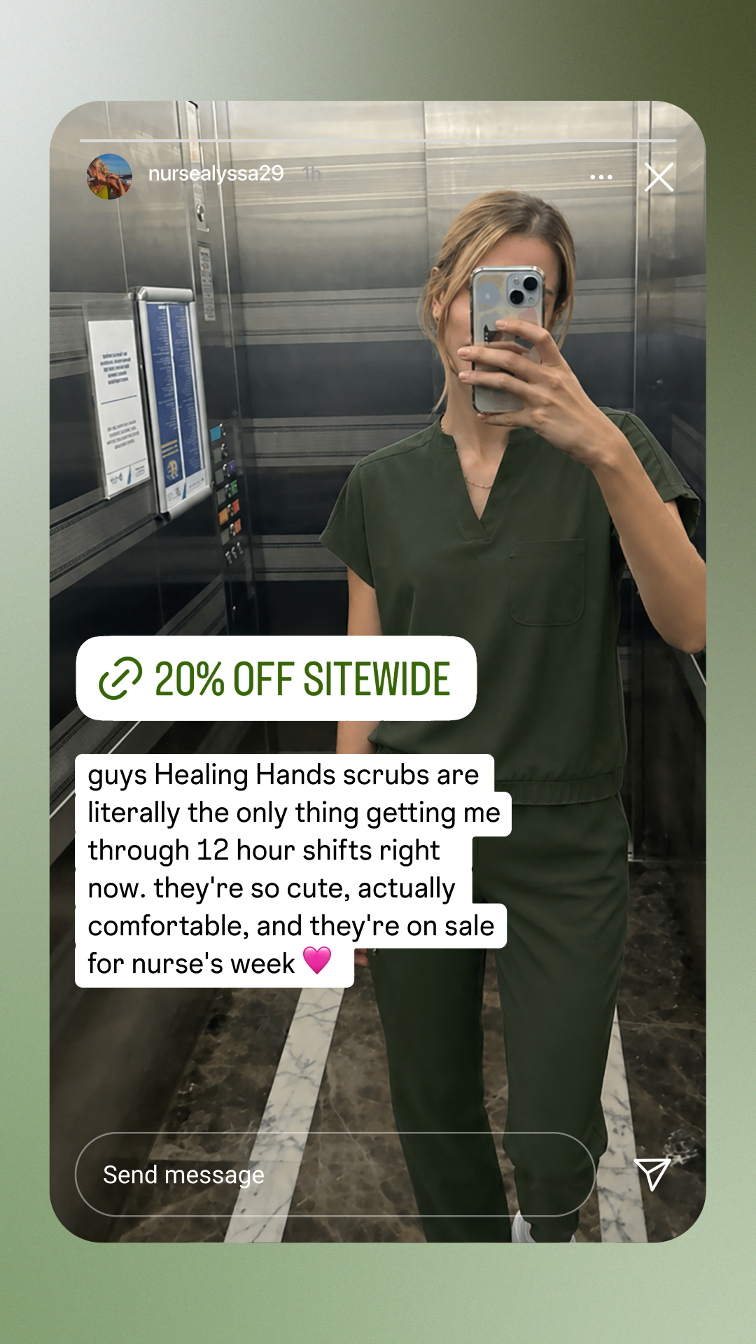 Healing Hands Scrubs Facebook ad