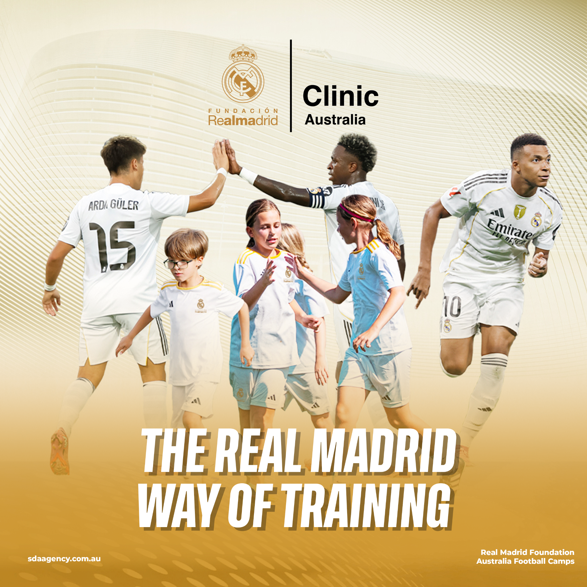 SDA Agency Facebook ad: The Real Madrid Foundation is bringing its elite…