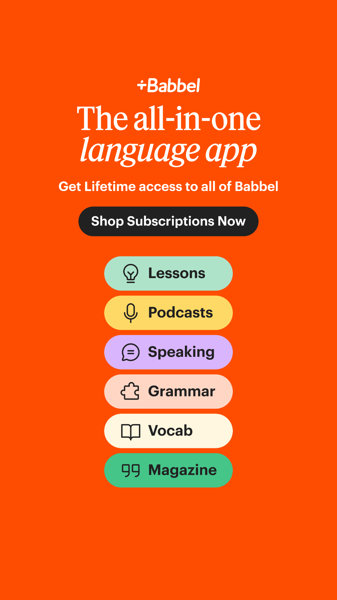 Babbel Facebook ad