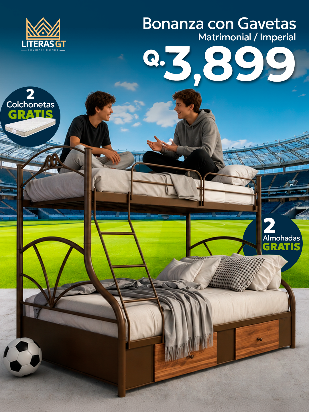 Literas GT Facebook ad: ¡Vive la emoción del Mundial desde casa!