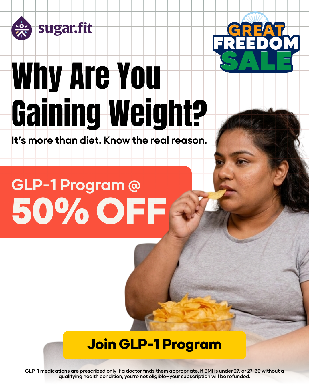 GLP Program By Sugar.Fit Facebook ad: Your Weight Loss Journey Starts with GLP-1