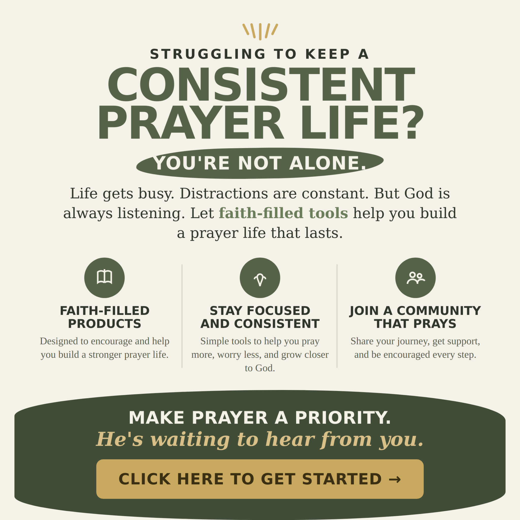 Kingdom Crown Facebook ad: Faith Product TesterWanted