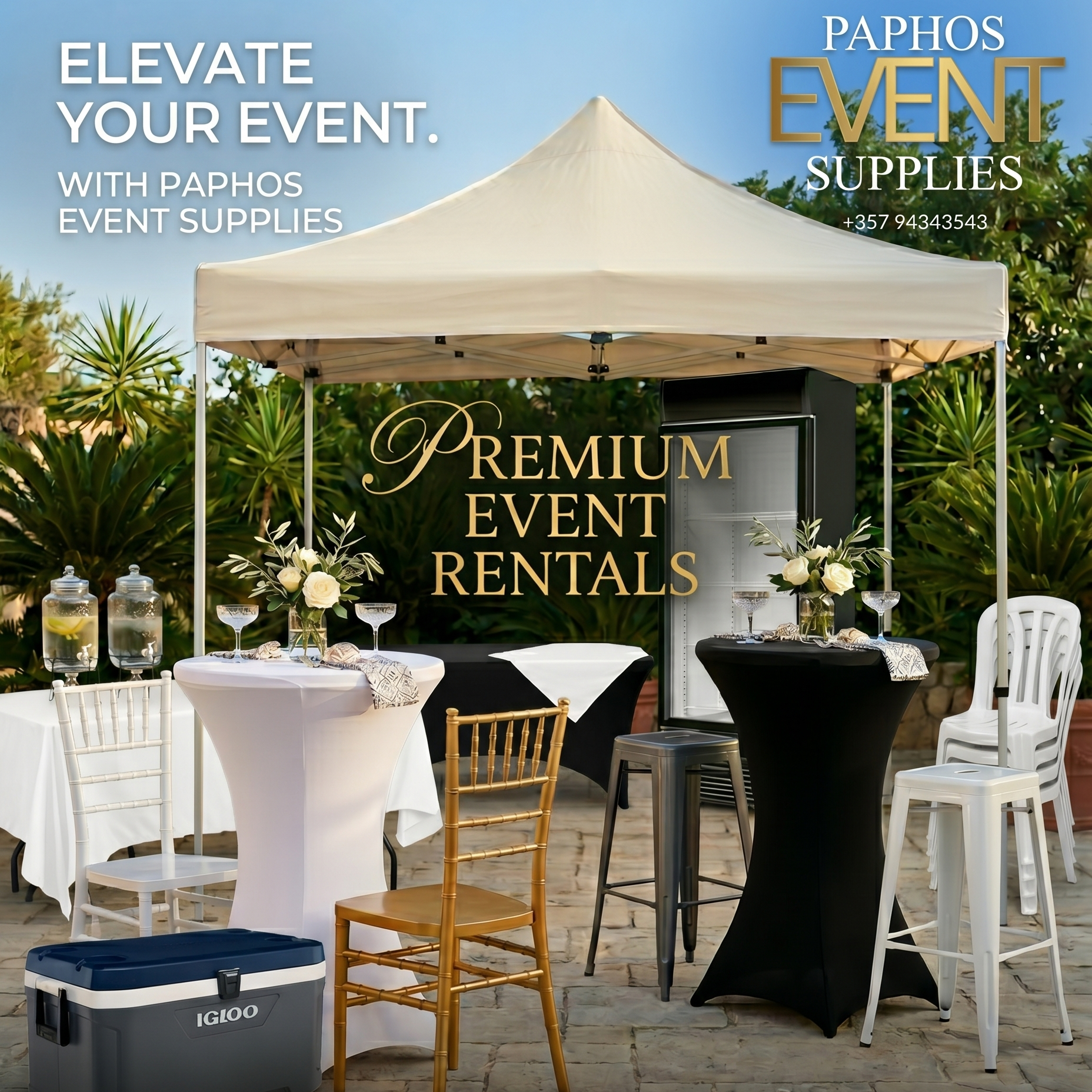 Paphos Event Supplies Facebook ad: Planning an exceptional outdoor event in Paphos?