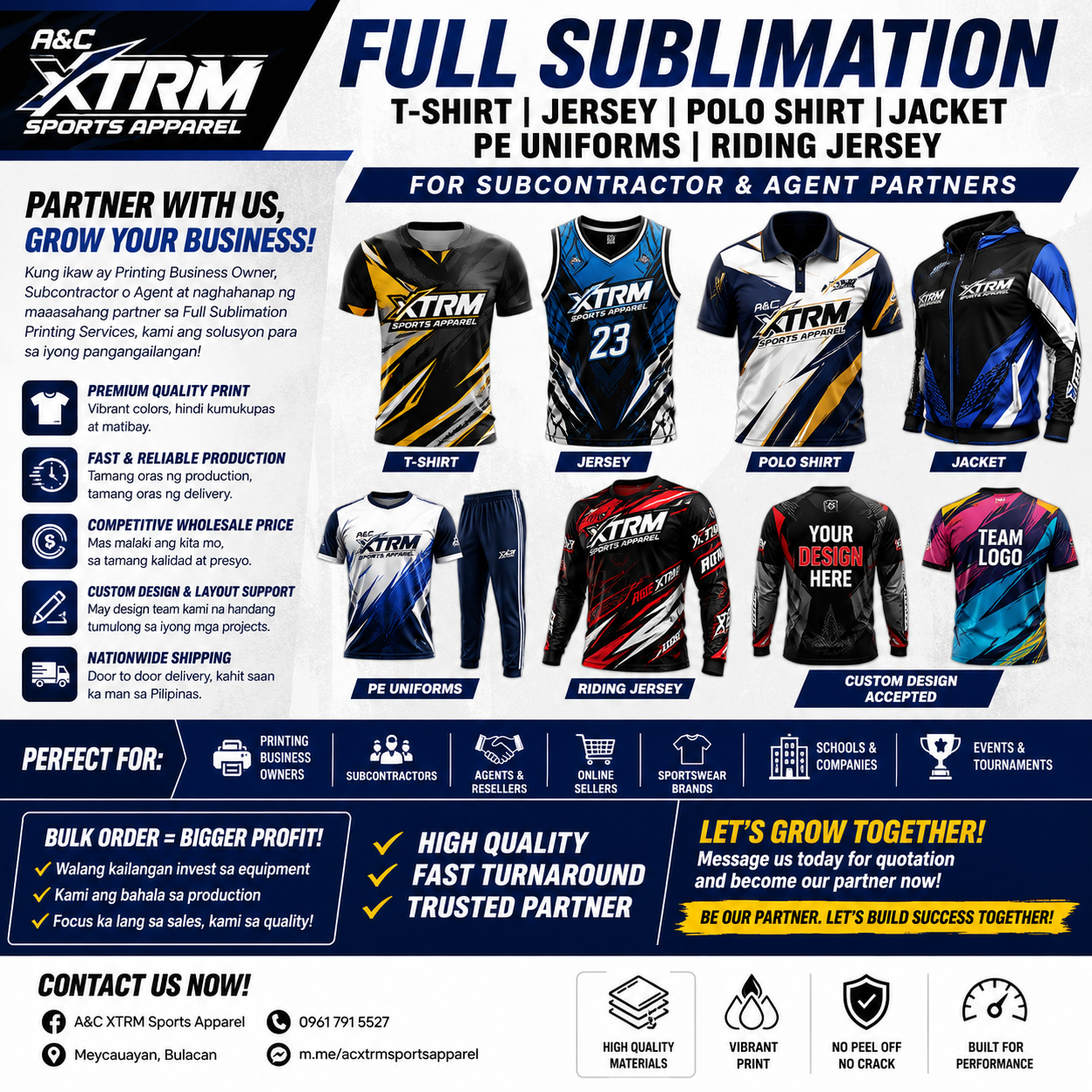 A&C XTRM Sports Apparel Facebook ad: FULL SUBLIMATION