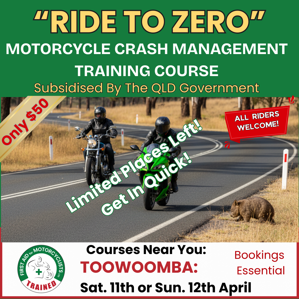 First Aid for Motorcyclists Facebook ad