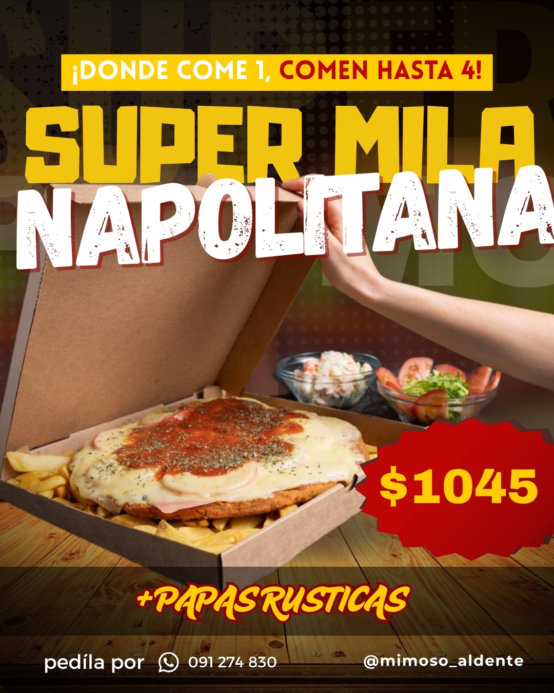 Mimoso y Al Dente Pastas Facebook ad from Mar 23, 2026