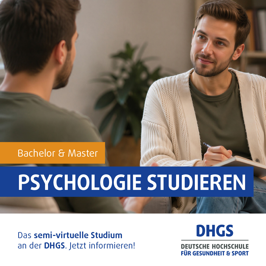 DHGS Deutsche Hochschule für Gesundheit & Sport Facebook ad: Psychologische Studiengänge
