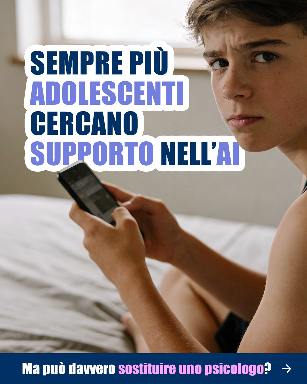 OTB Foundation ETS Facebook ad: Sempre più giovani cercano supporto nell’AI.