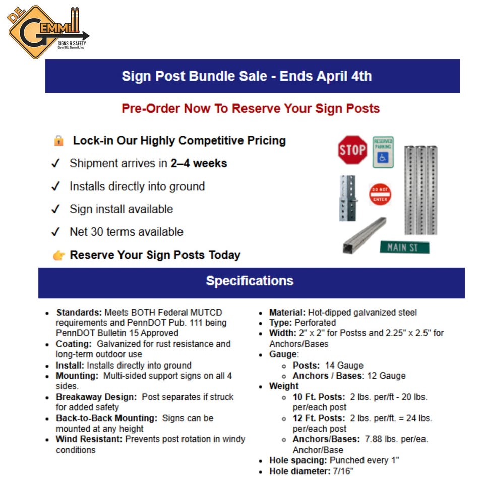 D.E. Gemmill Signs & Safety Division Facebook ad