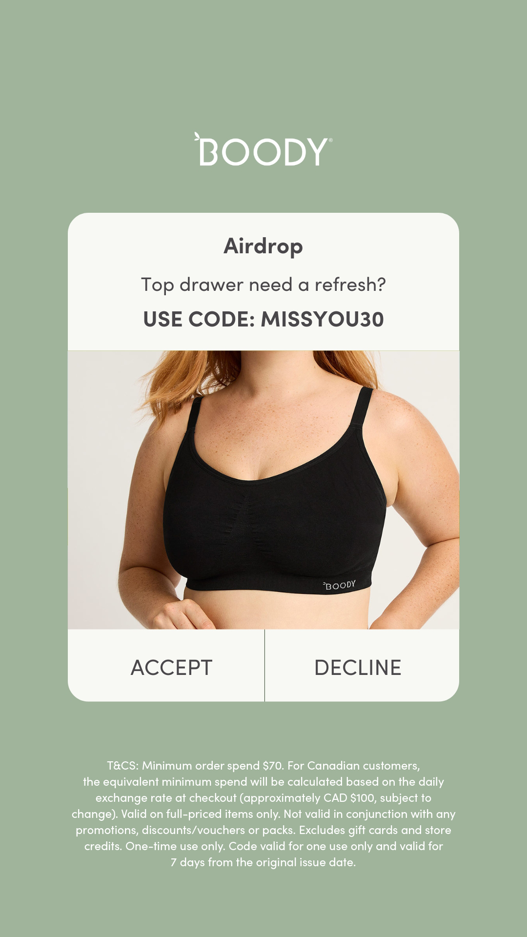 Boody Facebook ad
