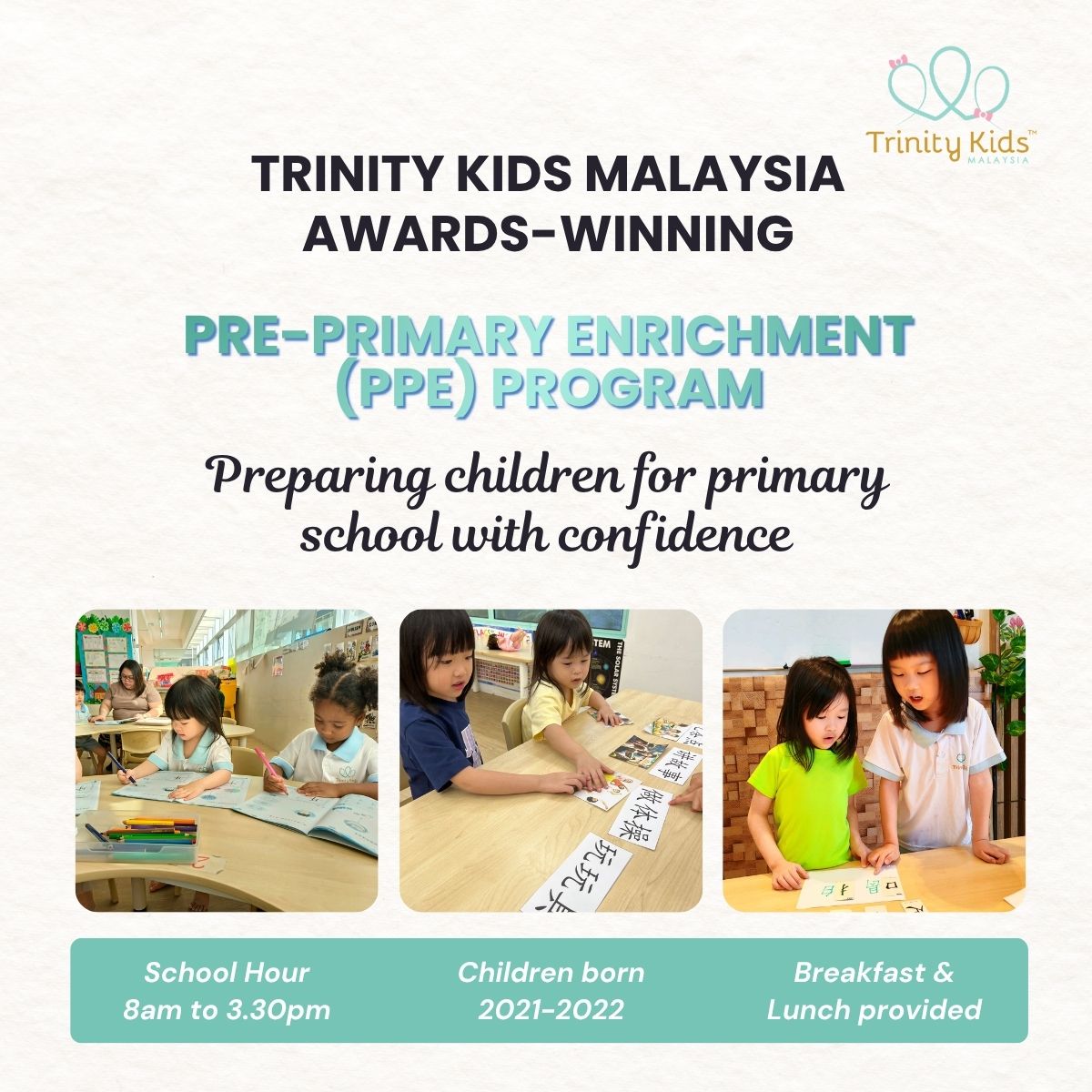 Trinity Kids Malaysia Facebook ad: Primary school expectations are changing earlier than ever.