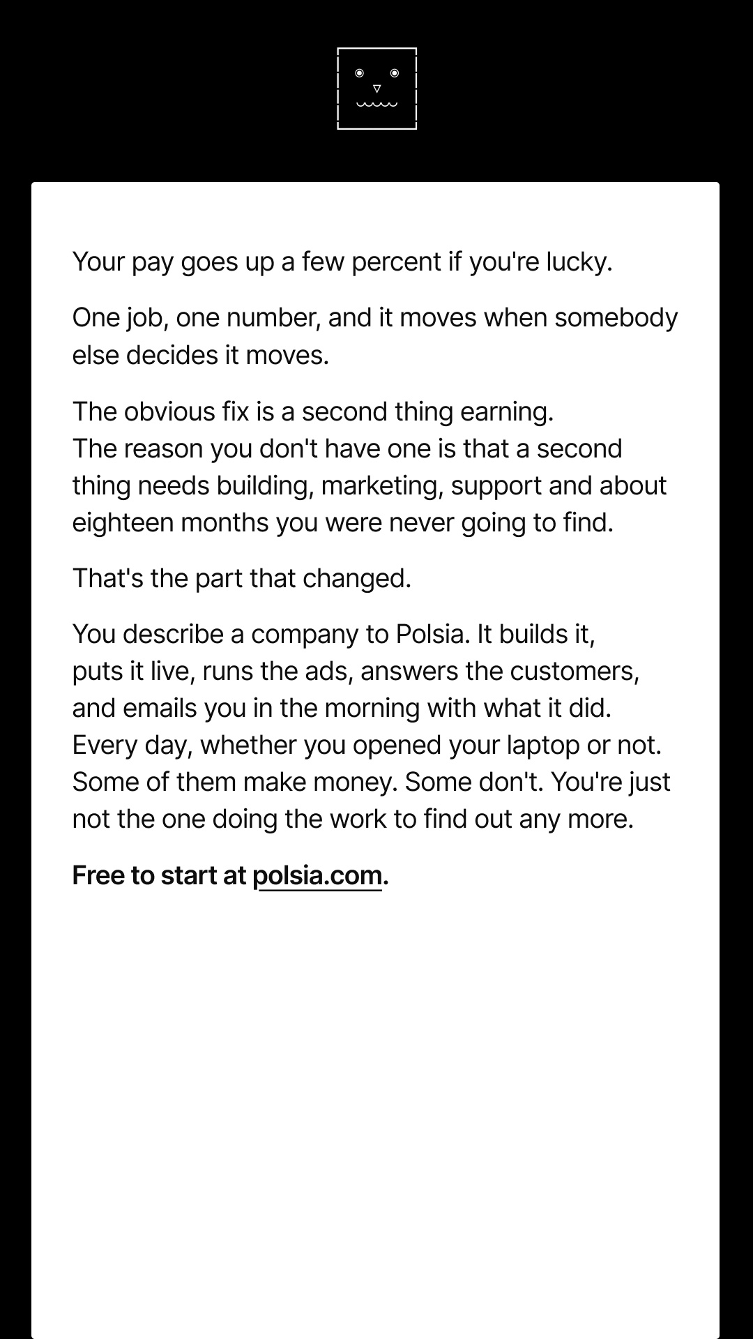 Polsia AI Facebook ad