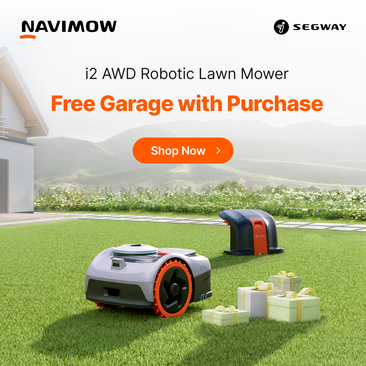 Segway Navimow Facebook ad: Navimow i2 AWD Robotic Lawn Mower - Master the Rough. Turn…