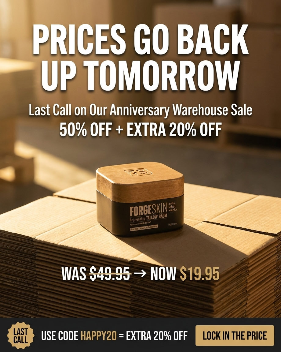 Forge Men Facebook ad: LAST CHANCE! Sale Ends TODAY!