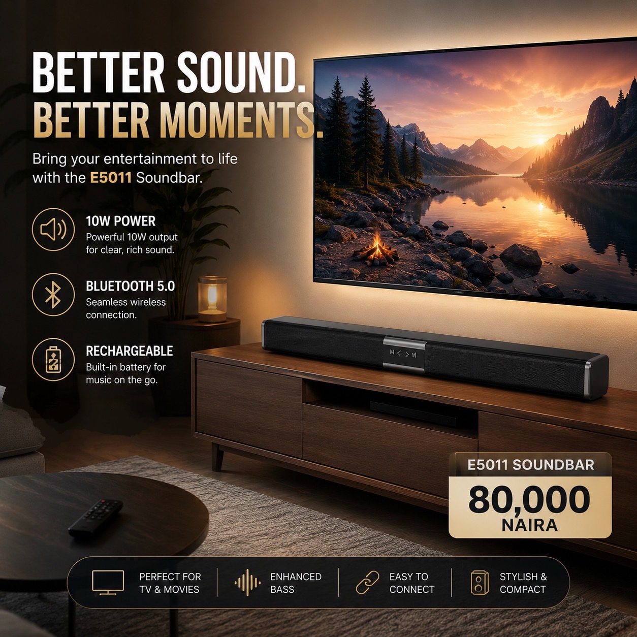 Hasfondele Tech & Gadgets Essentials Facebook ad: Bring Movies To Life With Better Sound. Upgrade Your TV…