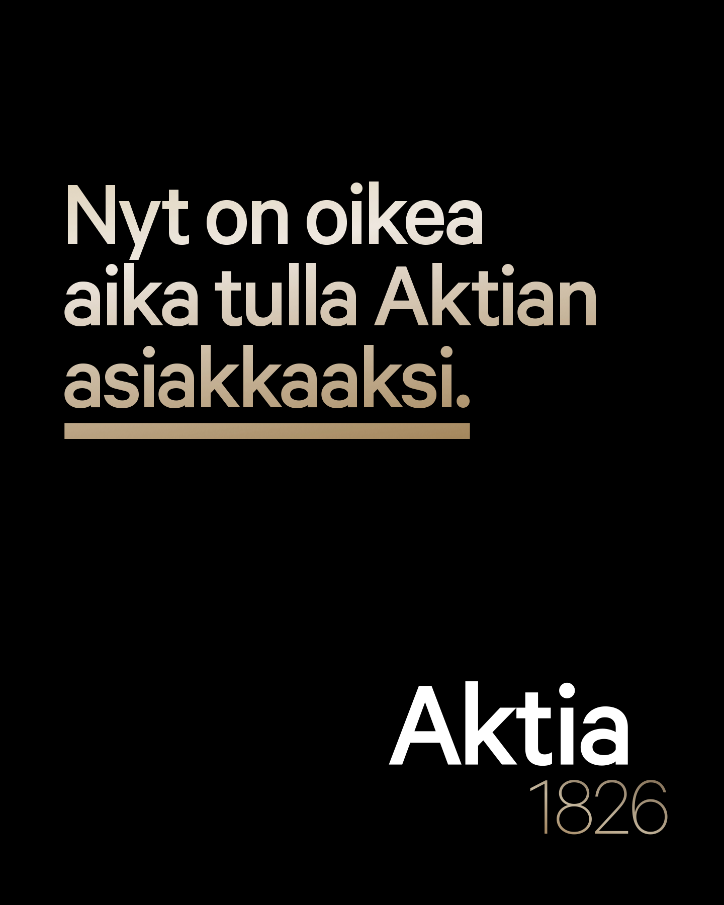 Aktia Facebook ad: Lue lisää ja varaa aika