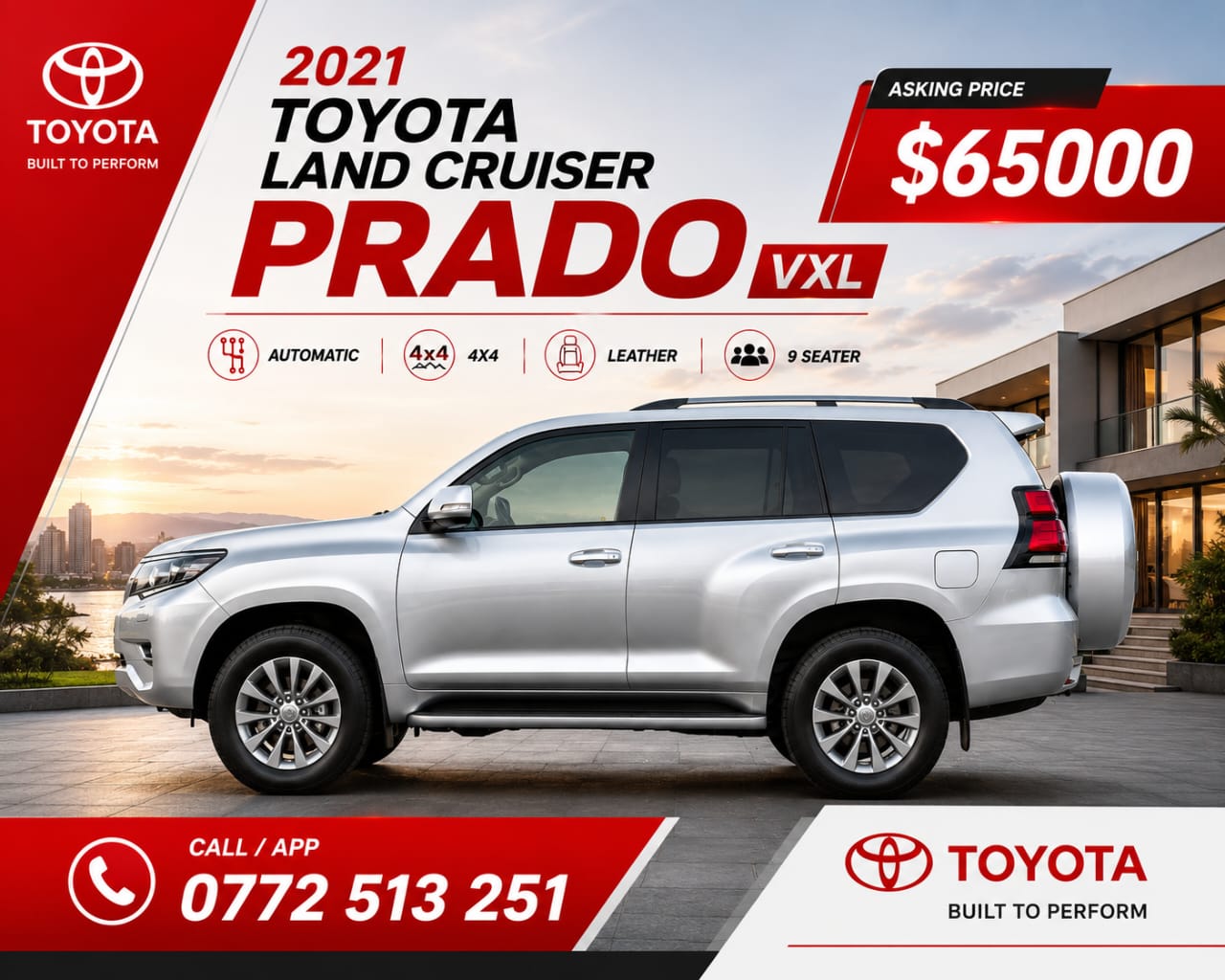 Zimbabwe Online Classifieds Adverts Facebook ad: 2021Toyota Land Cruiser Prado VXL 9 Seater