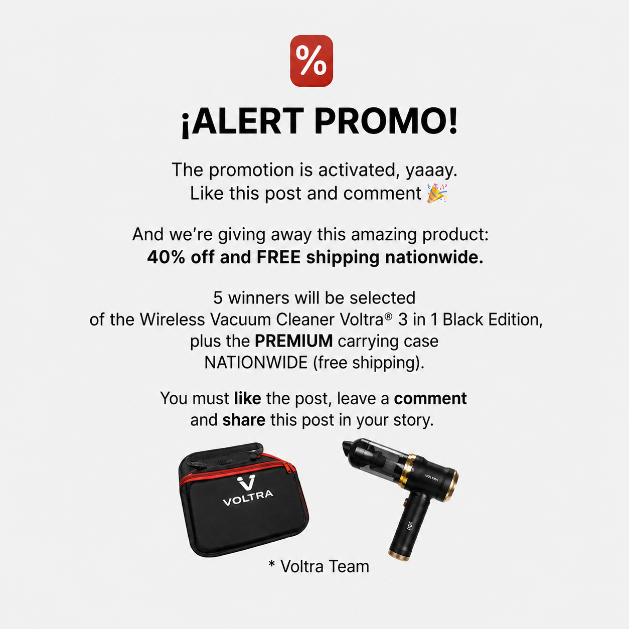Voltra New Zealand Facebook ad: Voltra Black: Elite Cleaning!
