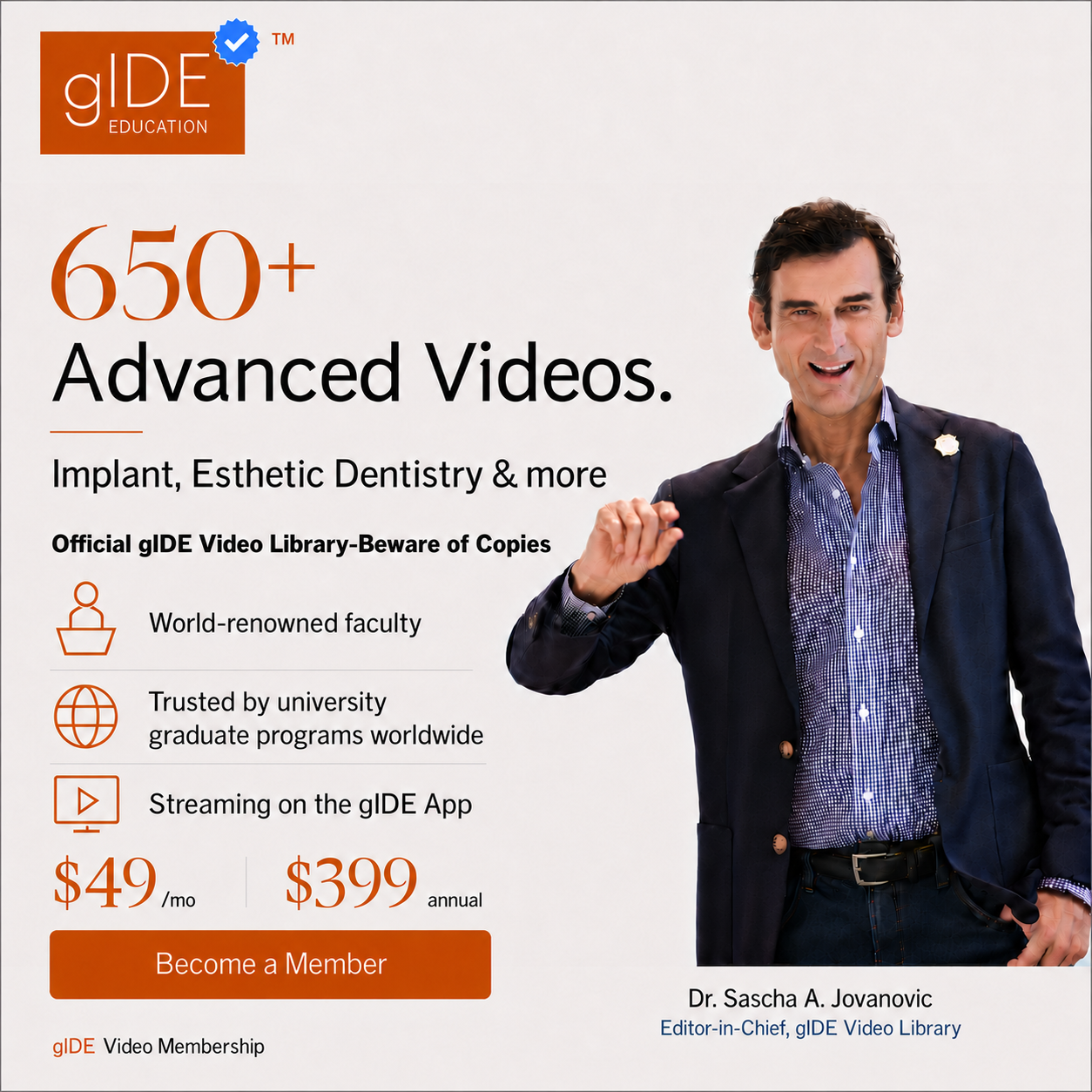 gIDE Dental Institute Facebook ad: Learn From World-Class Faculty