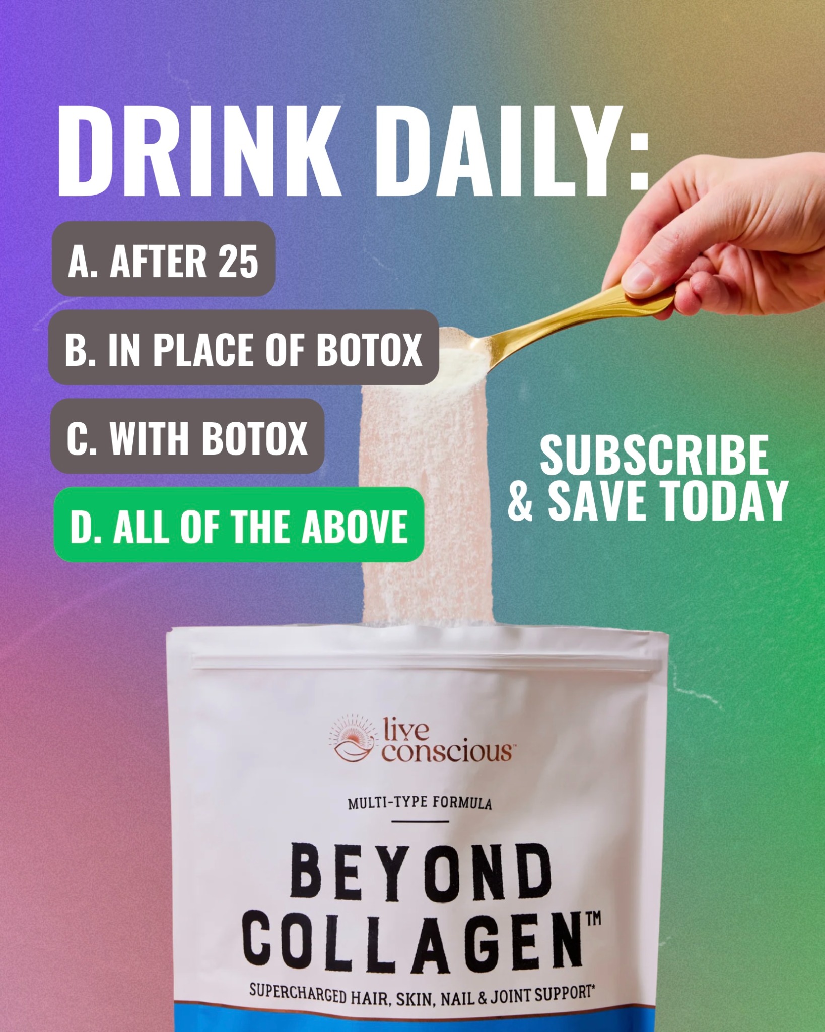 Live Conscious Facebook ad