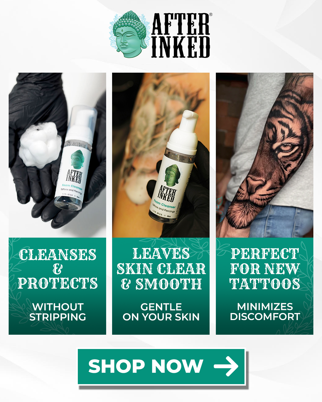AFTER INKED Facebook ad: Tattoo Foam Cleanser