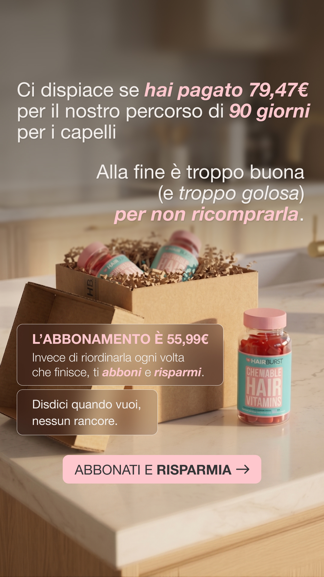 Hairburst Italia Facebook ad