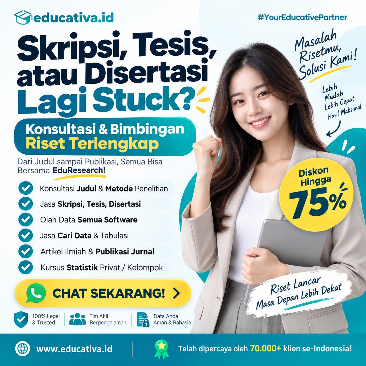 Educativa.id Facebook ad: Skripsi, Tesis, Data sampai Jurnal Ada di Sini