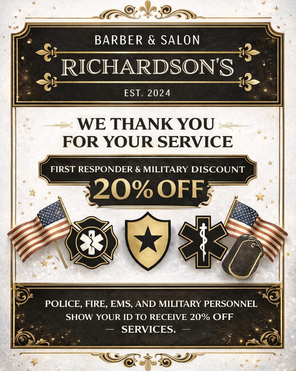 Richardsons Barber & Salon Facebook ad: Local Clinton Barber Shop