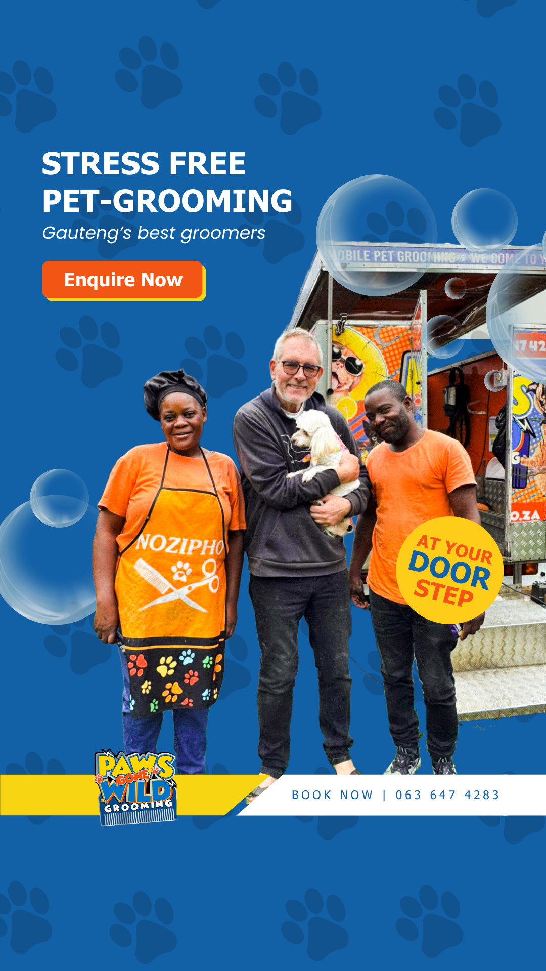 Paws Gone Wild Mobile Pet Grooming Facebook ad from Mar 24, 2026