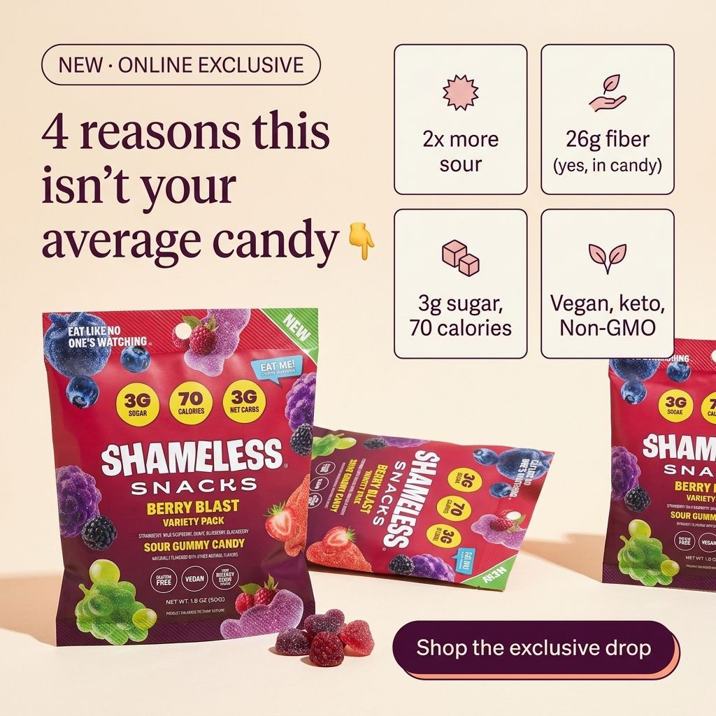 Shameless Snacks Facebook ad