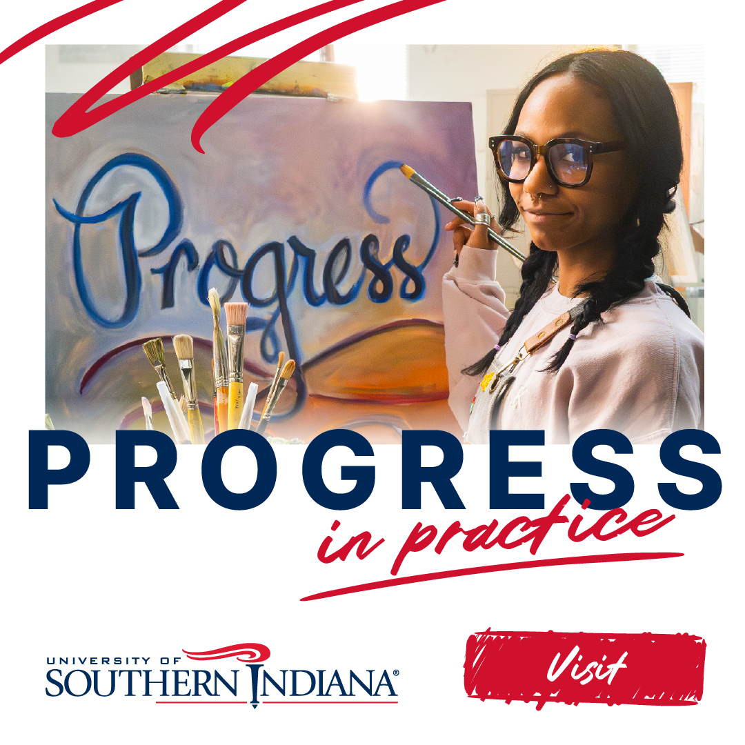 University of Southern Indiana Facebook ad: Progress Happens at USI