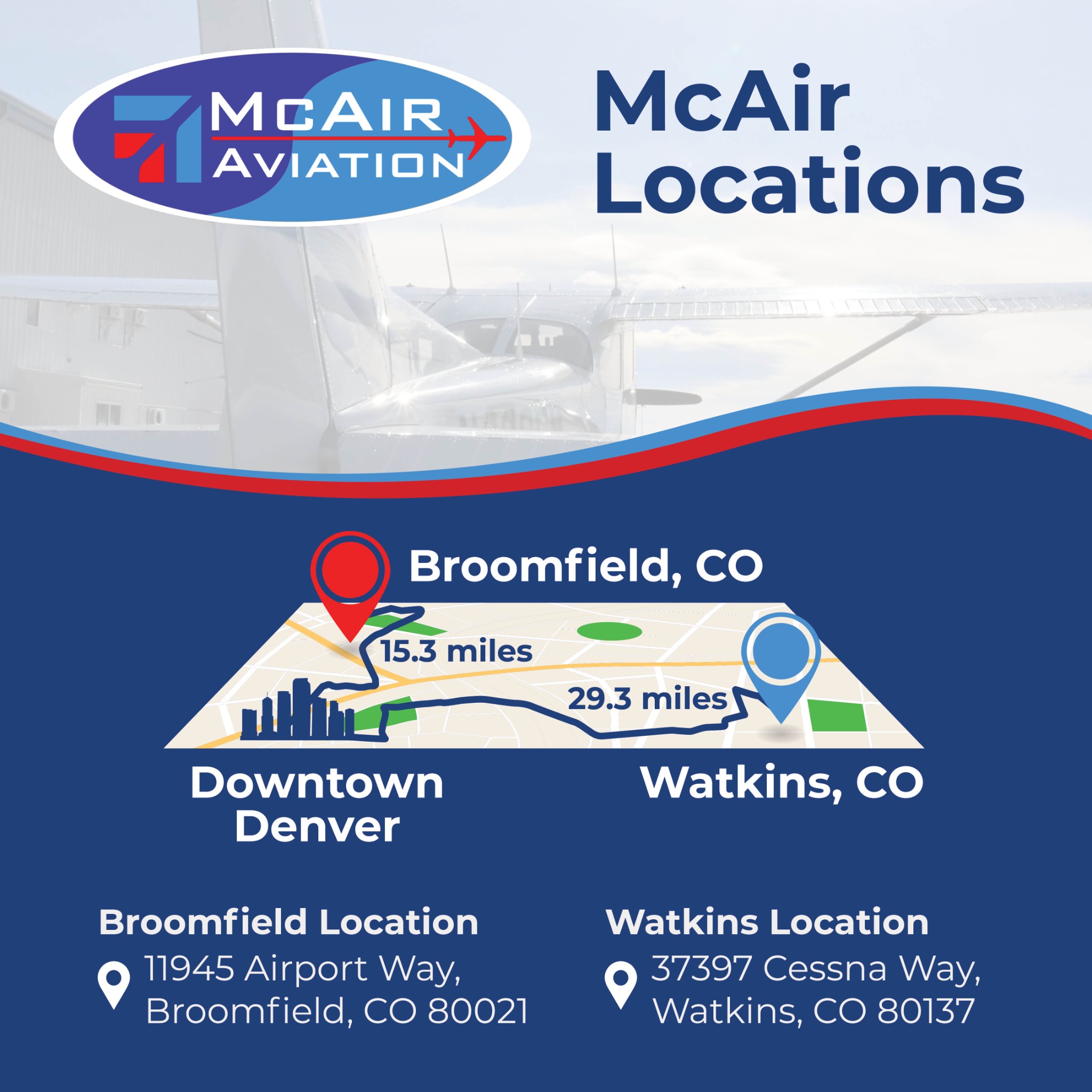McAir Aviation Facebook ad: Watkins Location