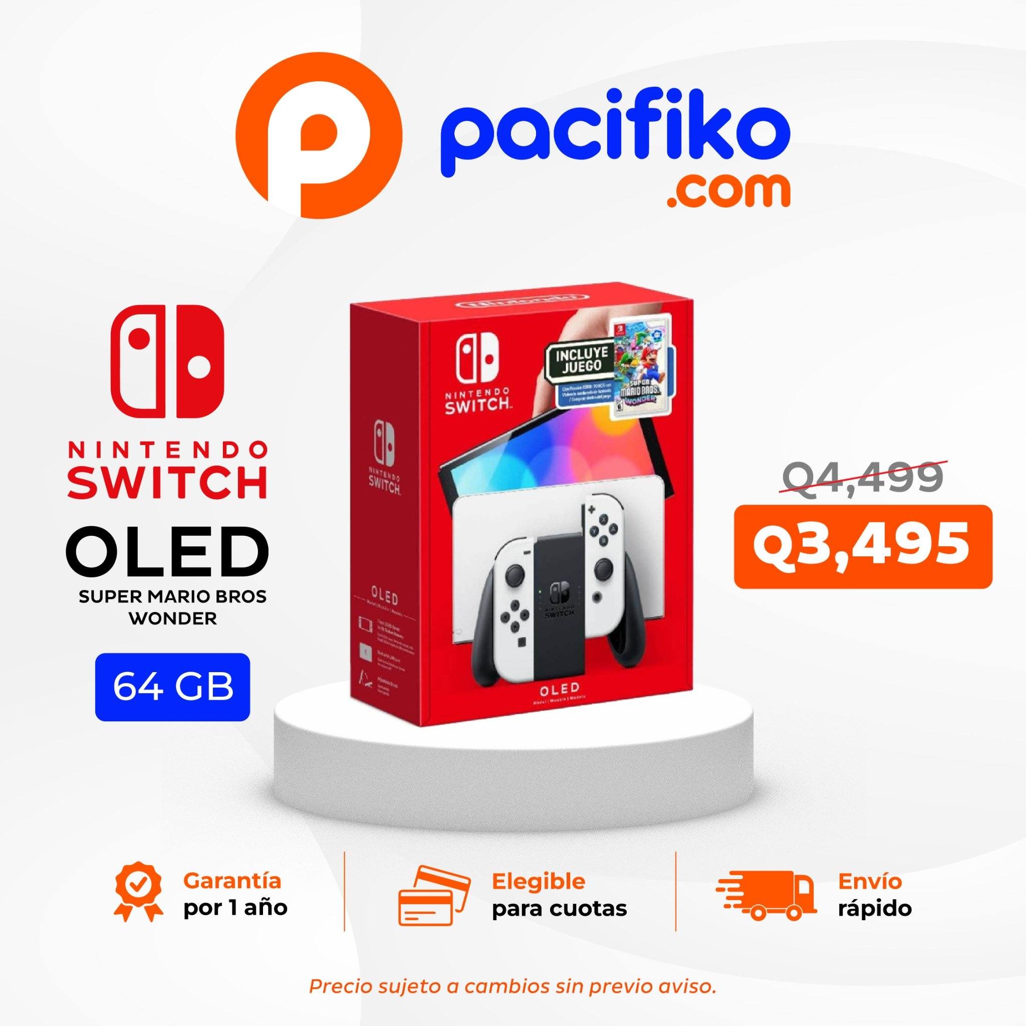Pacifiko.com Facebook ad: ¡Hasta 20% OFF en Nintendo, hazte con tu…