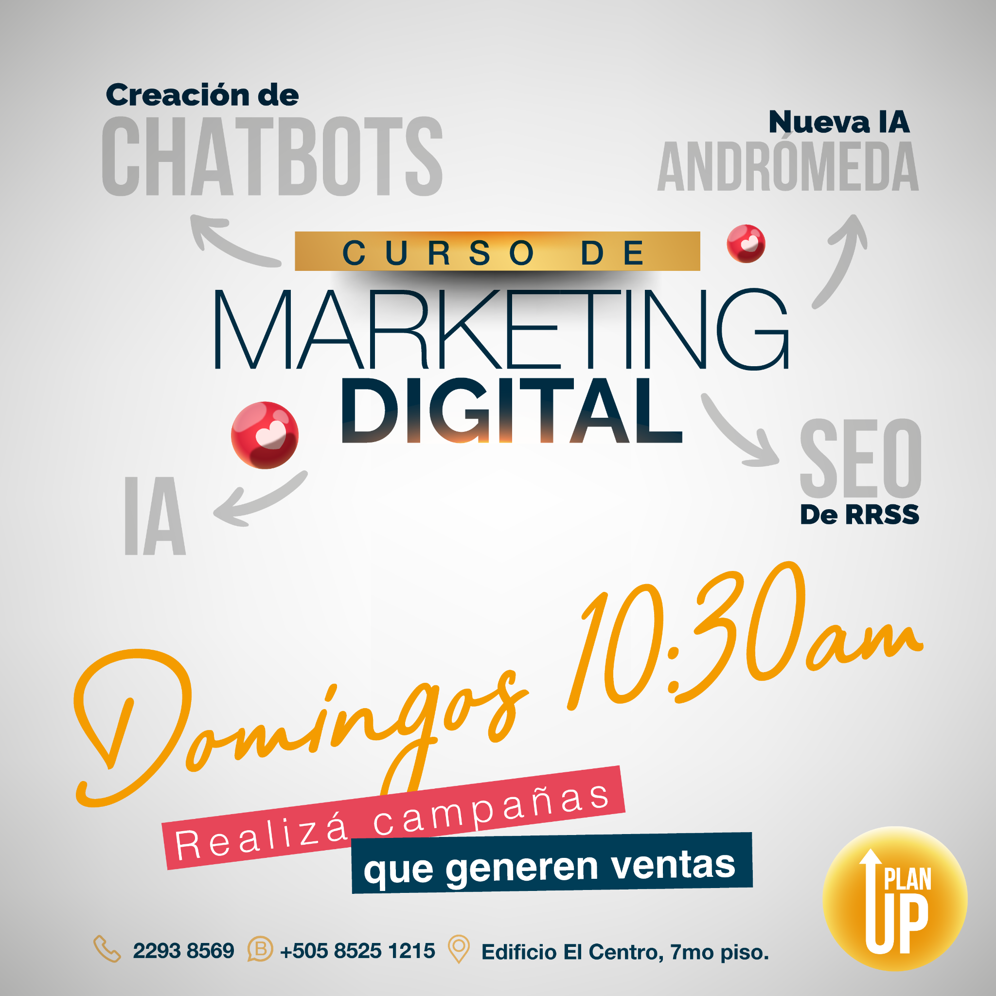 Plan UP Academy - Marketing Digital en Nicaragua Facebook ad: Curso de Marketing Digital Dominical