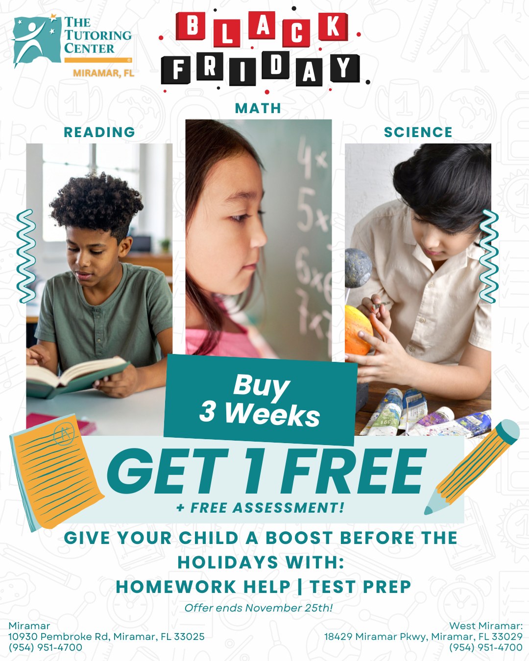 The Tutoring Center, Miramar FL Facebook ad: 1 week FREE tutoring