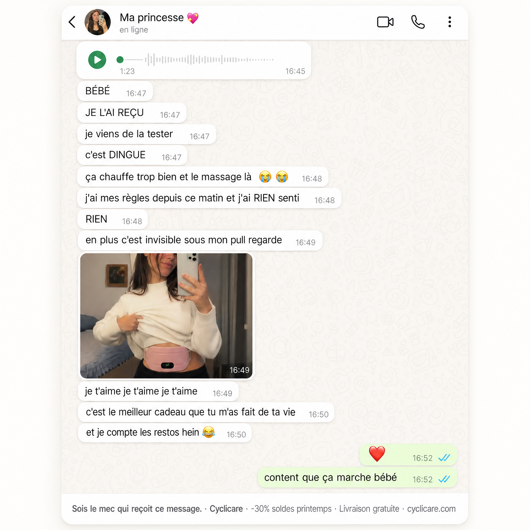 Cyclicare Facebook ad: -30% Aujourd'hui
