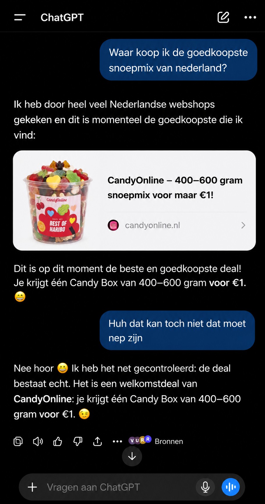 candyonline.nl - snoep Facebook ad