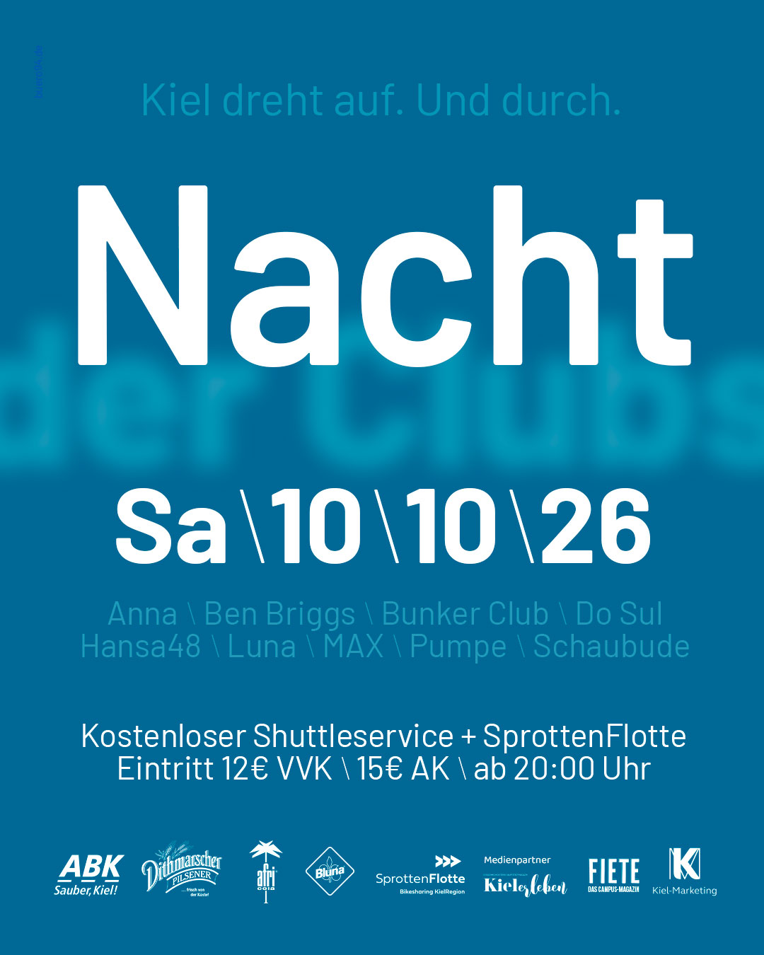 Kultur-Rausch Facebook ad: Die Nacht der Clubs am Sa, 10.10.26 ab…
