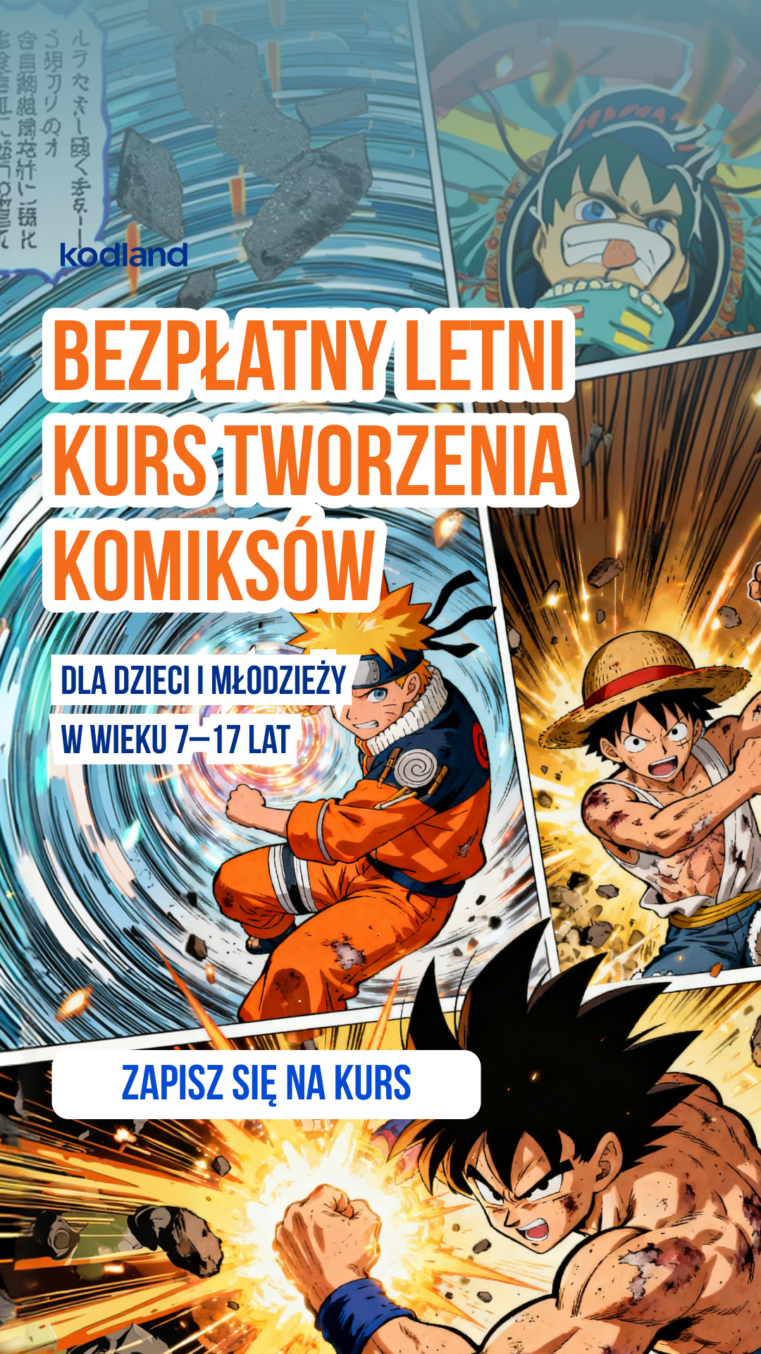 Kodland Polska Facebook ad: Darmowy kurs tworzenia animacji!