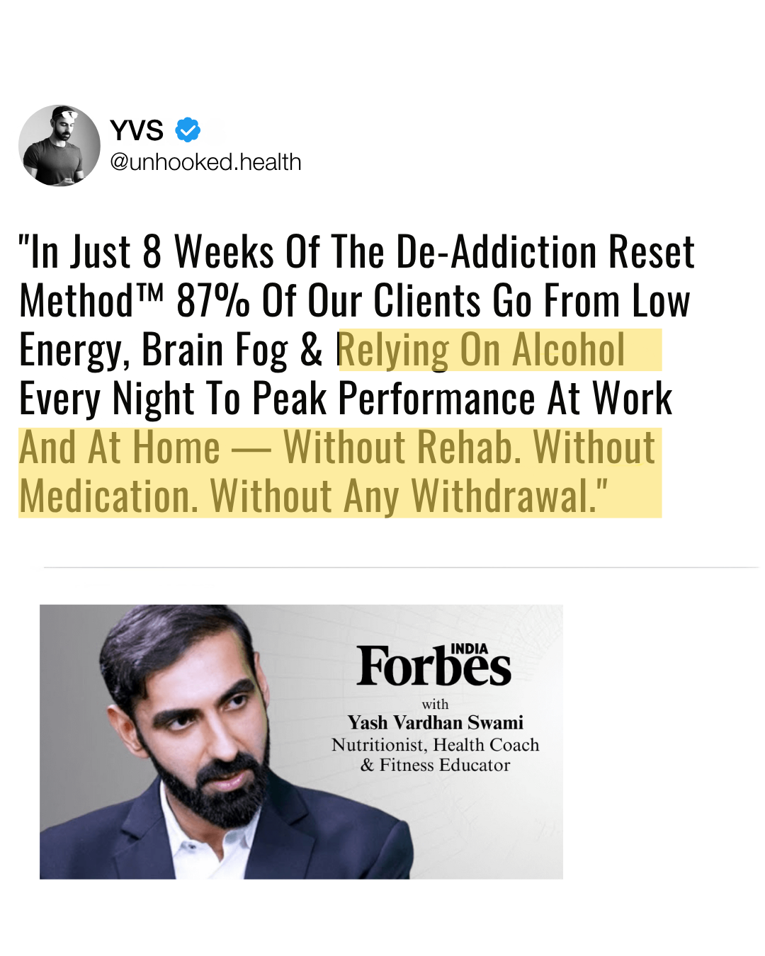 Unhooked.health Facebook ad