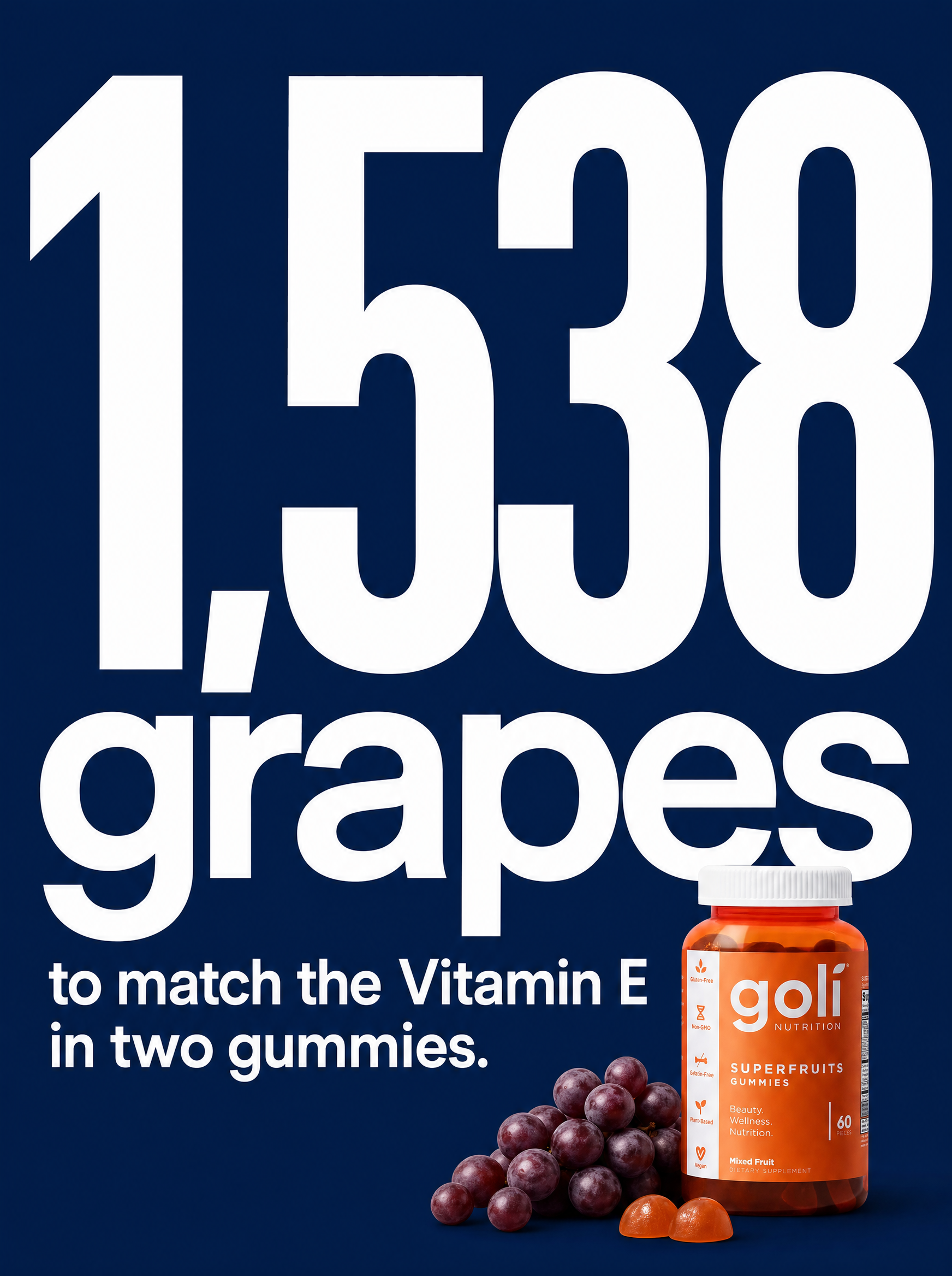 Goli Facebook ad: $50 of Fruit, or Two Gummies?