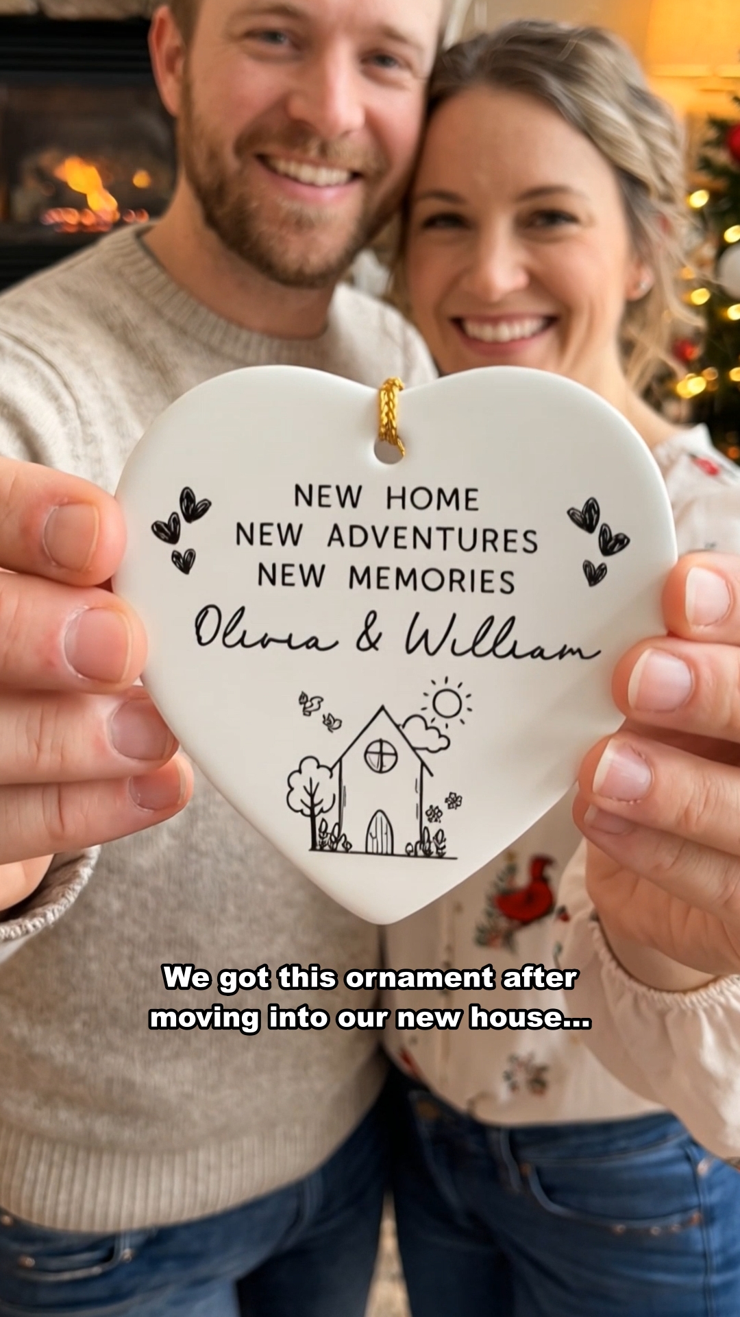 Gift Soul Facebook ad: This personalised ceramic ornament celebrating a new home…