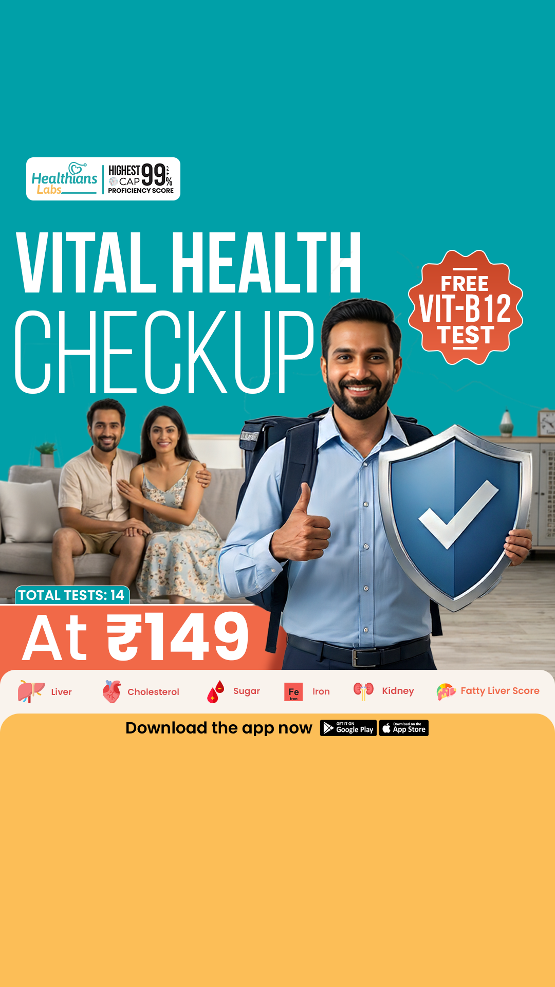 Healthians Facebook ad: Claim your ₹1000 Wallet Cash on Registration