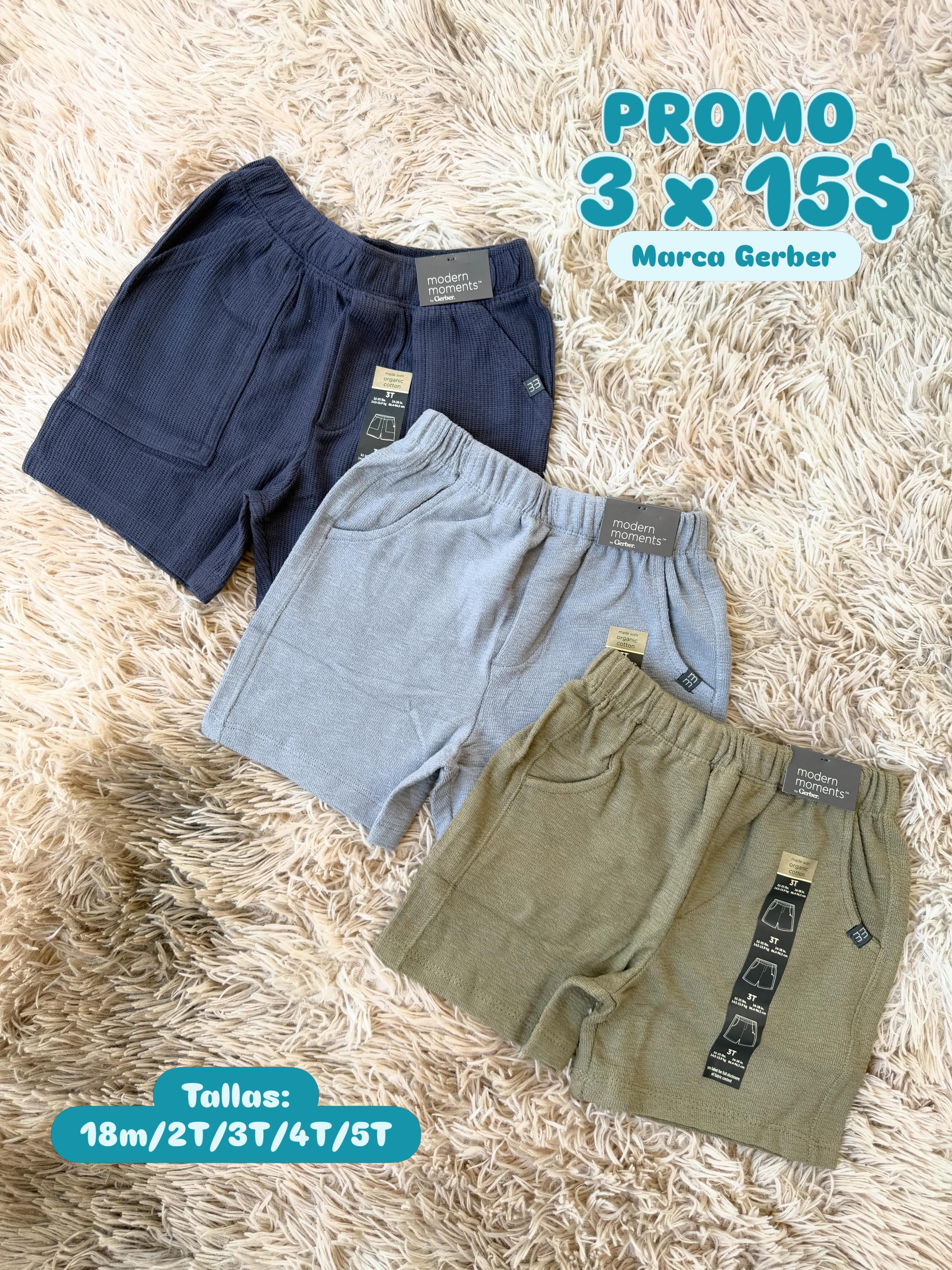 Babyplace Venezuela Facebook ad: ¡LLEGARON SHORTS! 100% algodón, marca Gerber Hermosos…