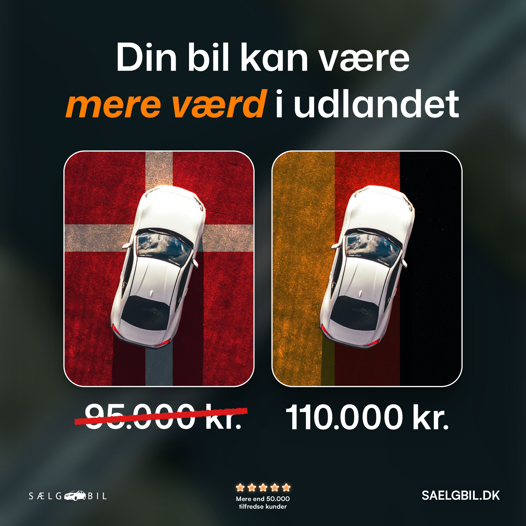 Saelgbil.dk Facebook ad: Sælg din bil i dag!