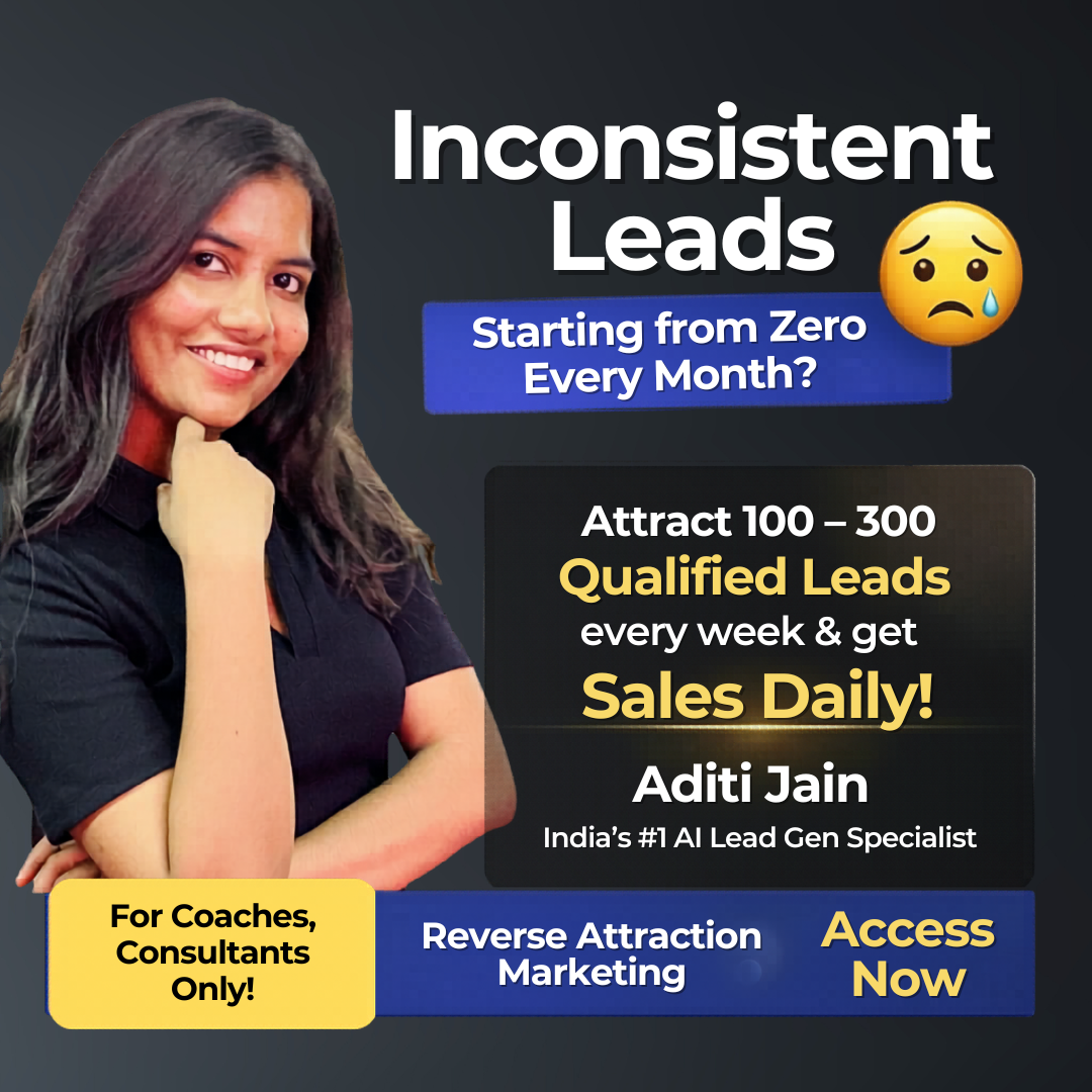 AditiJain.Co Facebook ad: Get 10+ Clients every day