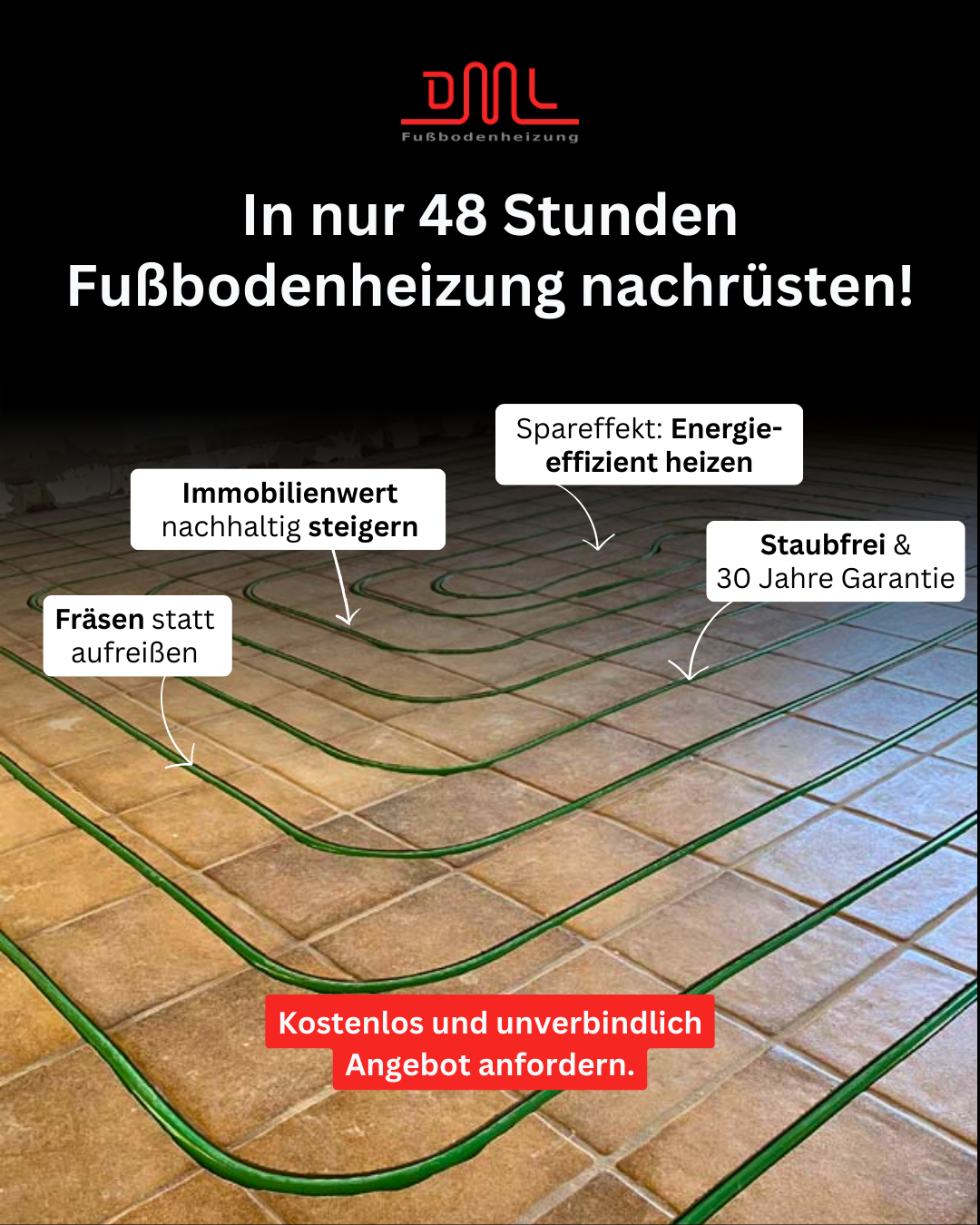 DML Fußbodenheizung - Nachträglich fräsen Facebook ad