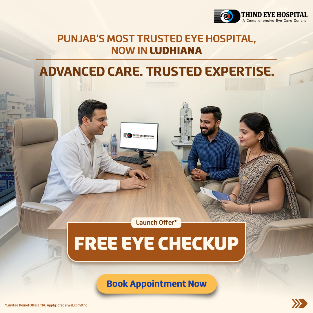 Thind Eye Hospital Ltd. Facebook ad: Struggling to read clearly?