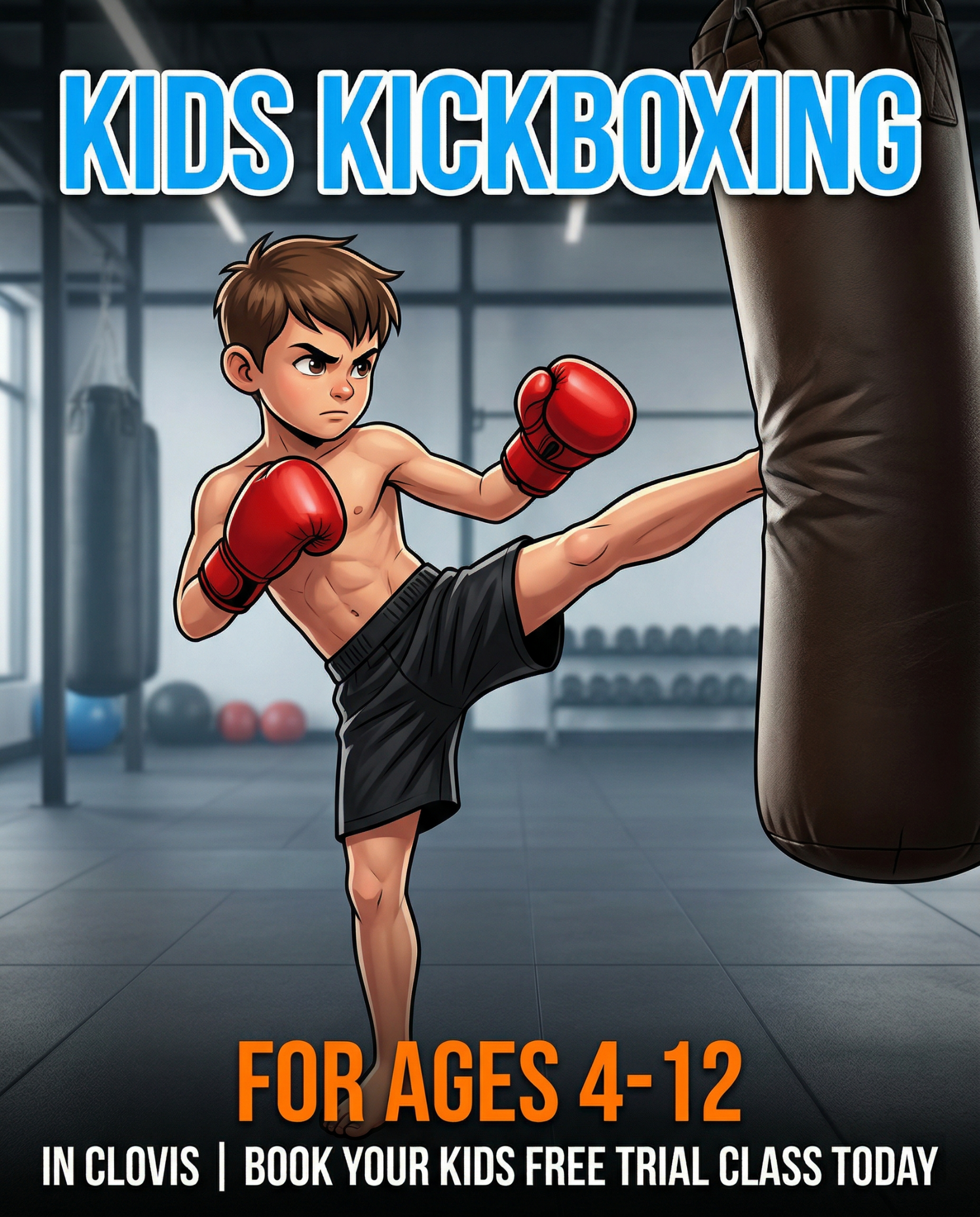 TKE Martial Arts Facebook ad: Free Kids Martial Arts Class in Clovis